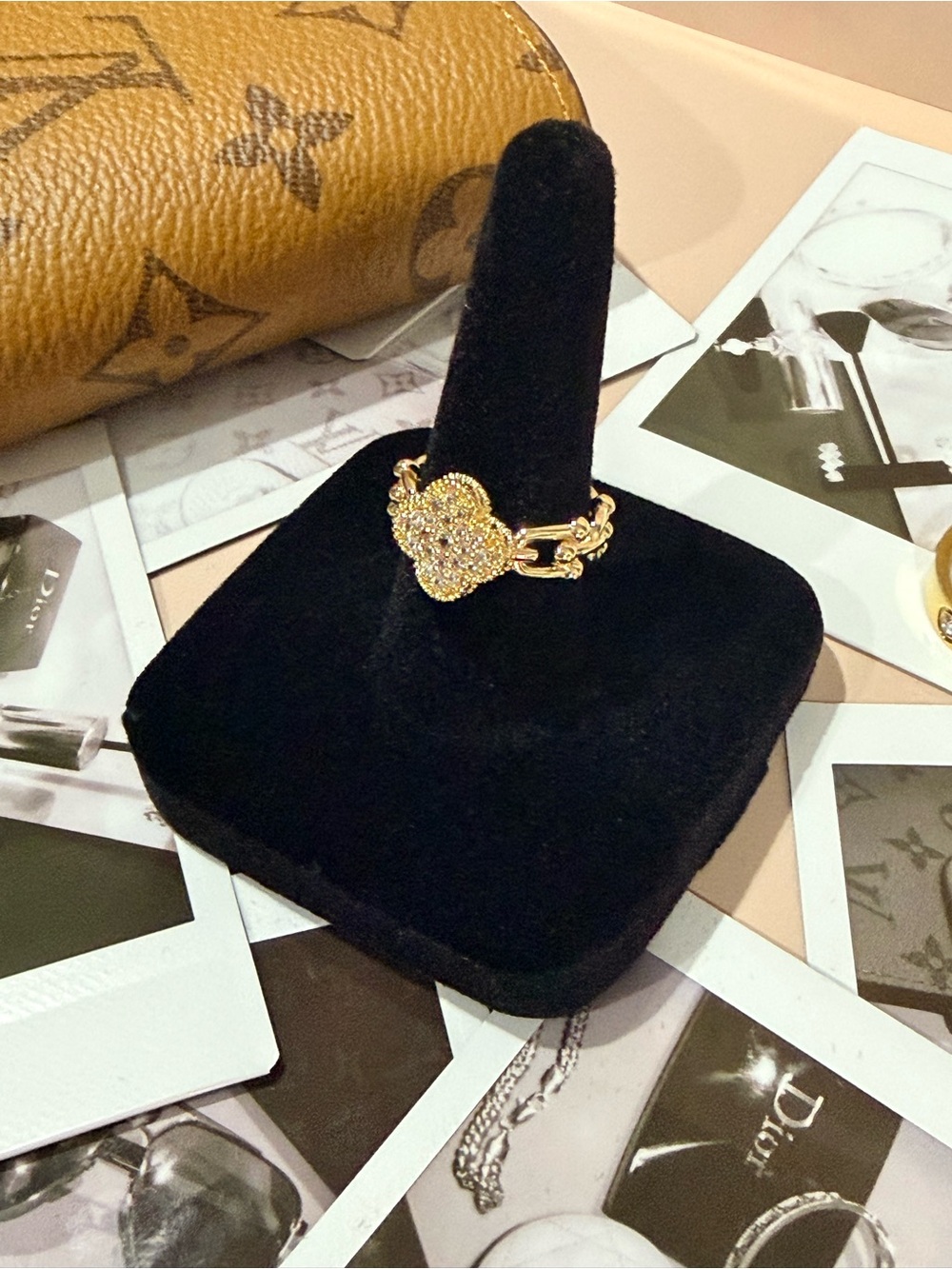 🤍 New Two-Tone Gold and Silver Clover Bracelet and Ring Set💎 - Picture 4 of 5